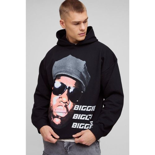 Felpa oversize ufficiale con stampa Biggie Smalls e cappuccio - boohoo - Modalova