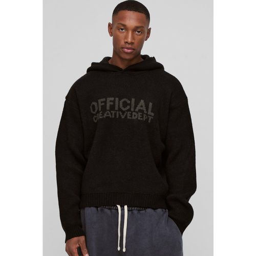 Sudadera Regular De Punto Con Capucha Y Eslogan Official - boohoo - Modalova