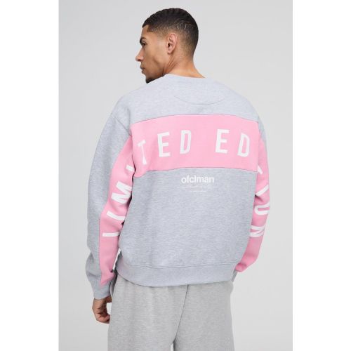 Sudadera Oversize Recta Con Panel Grande Y Estampado Limited - boohoo - Modalova