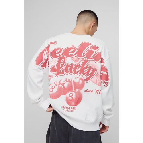 Sudadera Oversize Con Estampado Gráfico Feeling Lucky Cherry - boohoo - Modalova