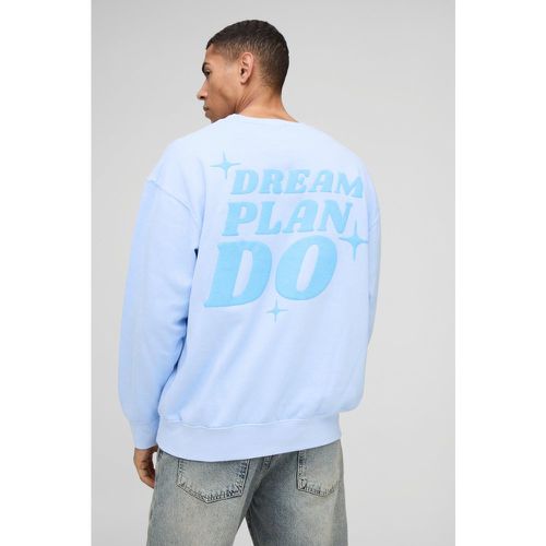 Sudadera Oversize Desteñida Con Estampado Dream Plan Do Star En Relieve - boohoo - Modalova