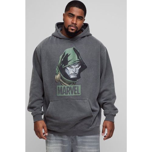 Sudadera Plus Oversize Con Capucha Y Estampado Marvel Dr Doom Desteñido - boohoo - Modalova