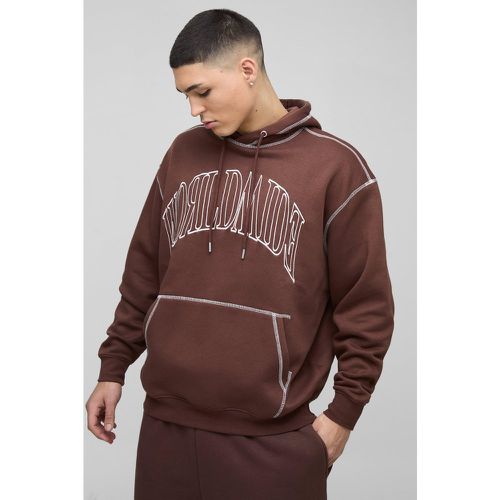 Sudadera Oversize Worldwide Con Capucha Y Costuras En Contraste - boohoo - Modalova