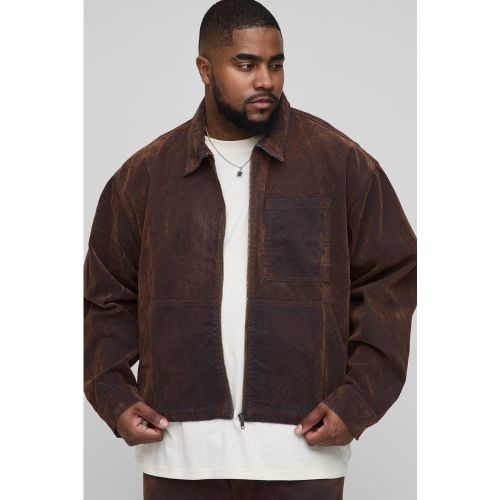 Chaqueta Plus Harrington Recta Vaquera Aterciopelada - boohoo - Modalova