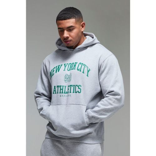 Sudadera Man Active Oversize Con Capucha Y Estampado New York City Athletics - boohoo - Modalova