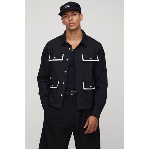 Chaqueta Harrington Con Ribete En Los Bolsillos - boohoo - Modalova