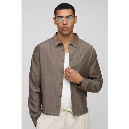Camisa De Manga Larga Súper Oversize De Algodón Fruncida - boohoo - Modalova