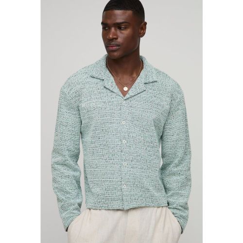 Camicia squadrata oversize a maniche lunghe con rever - boohoo - Modalova