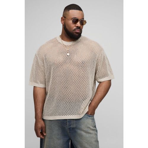T-shirt Plus Size oversize a rete all'uncinetto - boohoo - Modalova