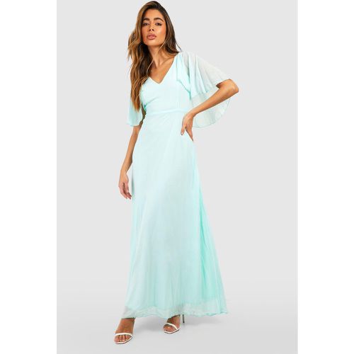 Vestito maxi da cerimonia in chiffon con maniche a mantella - boohoo - Modalova