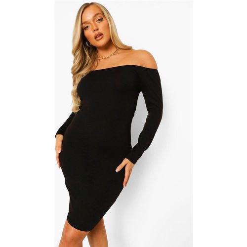 Vestido Midi Básico De Manga Larga Con Escote Bardot - boohoo - Modalova