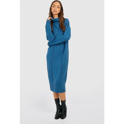 Vestido Midi De Punto En Ochos Con Cuello Vuelto - boohoo - Modalova