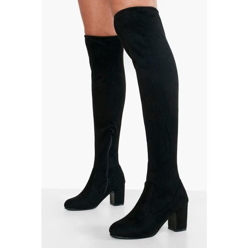 Botas Mosqueteras De Holgura Ancha Elásticas Con Tacón Grueso - boohoo - Modalova