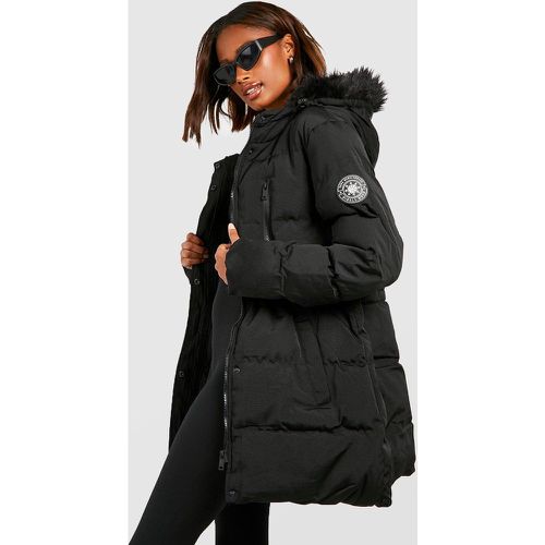 Parka Técnica Luxe Con Ribete De Pelo Sintético - boohoo - Modalova