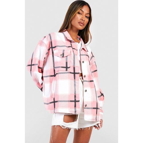 Chaqueta De Camionero Con Cuadros - boohoo - Modalova