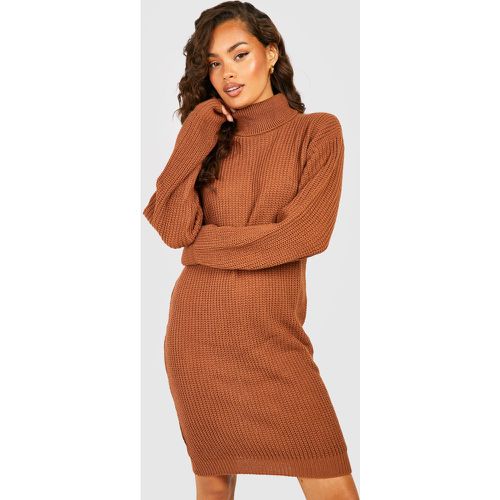 Vestido Jersey De Punto Inglés Y Cuello Vuelto - boohoo - Modalova