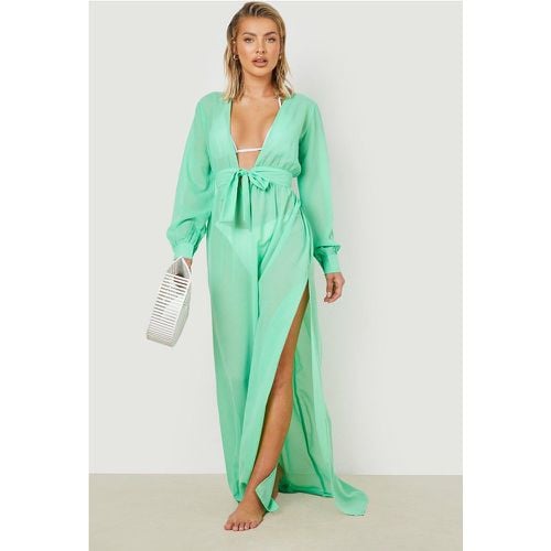 Tunica da mare maxi con laccetti e spacco - boohoo - Modalova