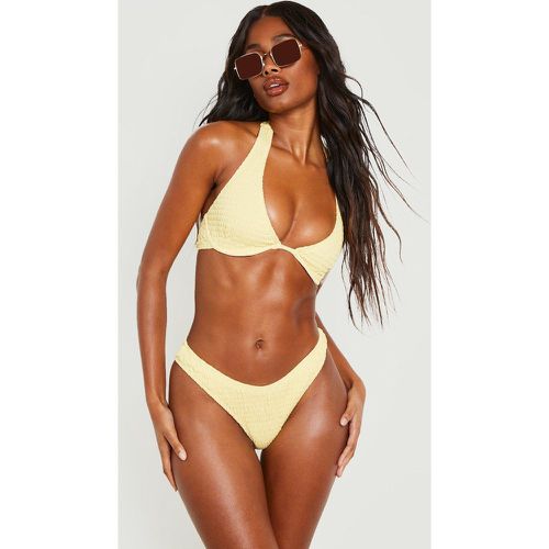 Slip bikini sgambato increspato - boohoo - Modalova