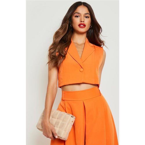 Chaleco Crop Entallado, Naranja - boohoo - Modalova