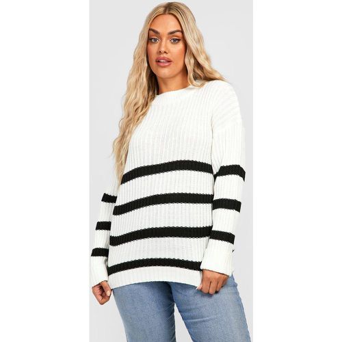 Maglione squadrato Plus Size in maglia a righe - boohoo - Modalova