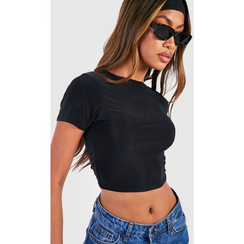 Crop top seducente Basic a maniche corte - boohoo - Modalova