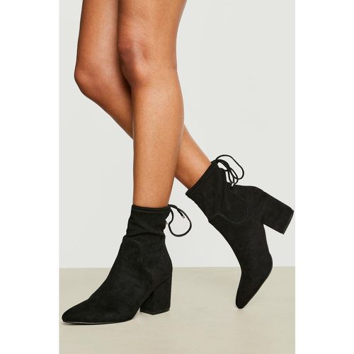 Botas Calcetín Con Atadura En Los Tobillos Y Tacón Grueso - boohoo - Modalova