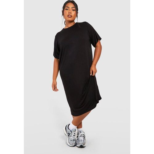 Vestido Camiseta Plus Midi, Negro - boohoo - Modalova