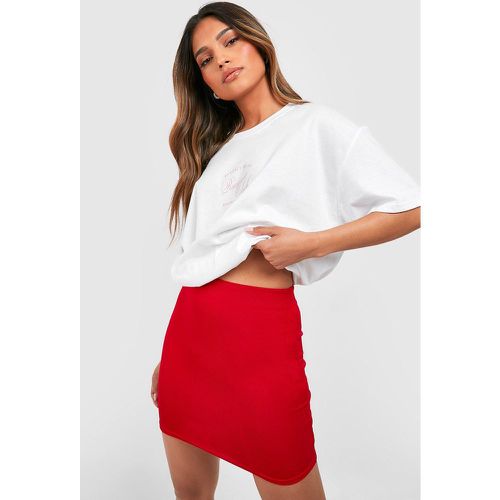 Minifalda Básica De Canalé, Rojo - boohoo - Modalova