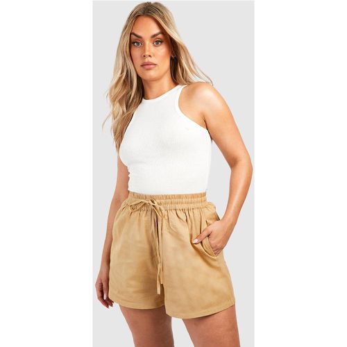 Pantaloncini morbidi Plus Size in lino - boohoo - Modalova