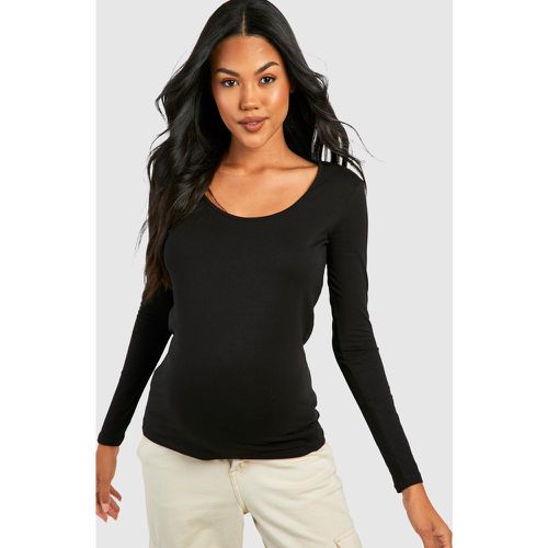 Top Premaman Basic a maniche lunghe con scollo rotondo - boohoo - Modalova