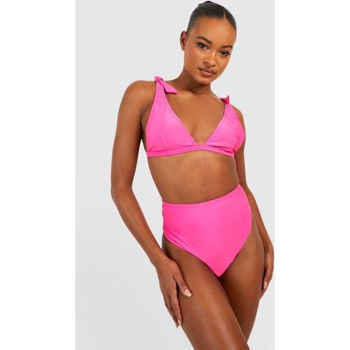 Set bikini Tall a vita alta con laccetti sulle spalle e scollo profondo - boohoo - Modalova