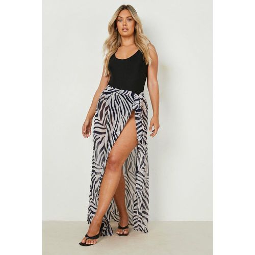 Pareo Plus Maxi Para La Playa Con Atadura Y Estampado De Cebra - boohoo - Modalova