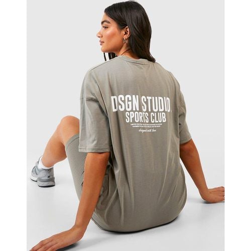 Camiseta Oversize Con Eslogan Sports Club - boohoo - Modalova