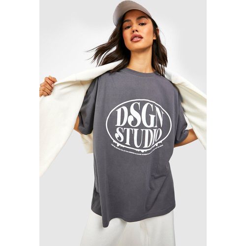 Camiseta Oversize Con Estampado Dsgn Studio En El Pecho - boohoo - Modalova