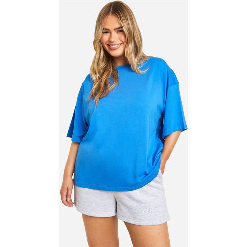T-shirt Plus Size oversize Basic a girocollo in cotone Brights - boohoo - Modalova
