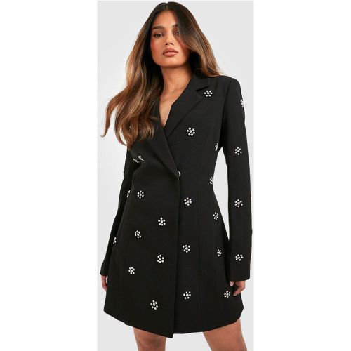 Vestito Blazer sartoriale decorato con margherite e strass - boohoo - Modalova