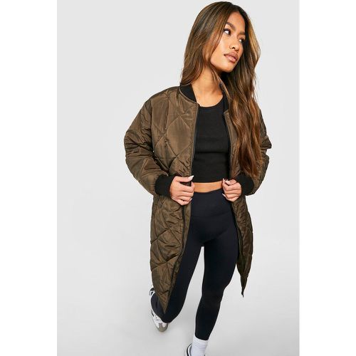 Chaqueta Bomber Acolchada De Corte Largo - boohoo - Modalova