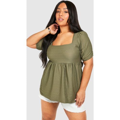 Top a grembiule Plus Size con trama - boohoo - Modalova