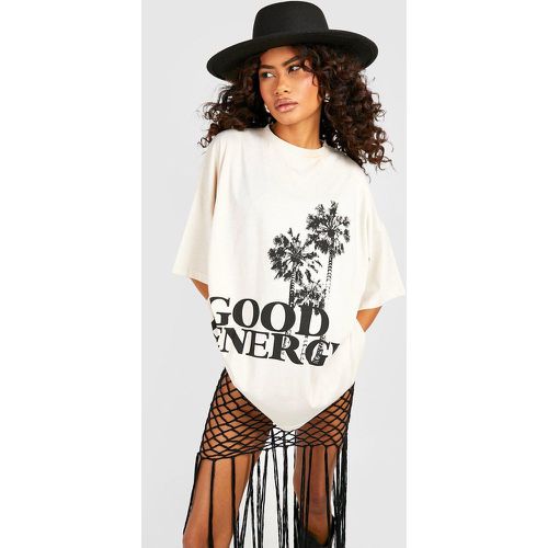 T-shirt super oversize con grafica Good Energy - boohoo - Modalova