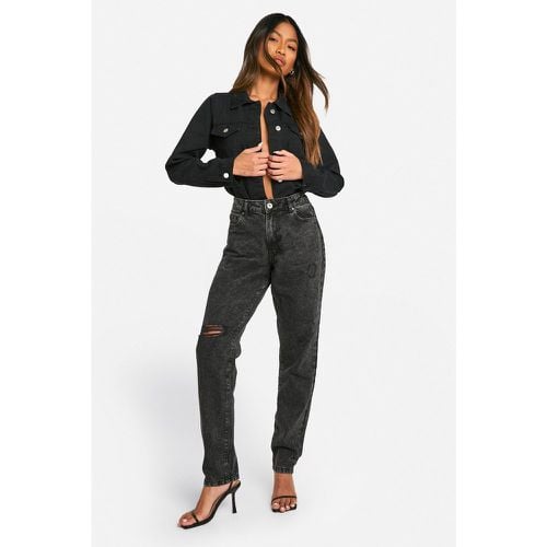 Jeans Mom Basics a vita alta strappati - boohoo - Modalova