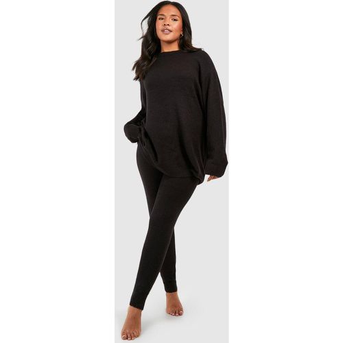 Set da casa Plus Size in maglia a girocollo - boohoo - Modalova