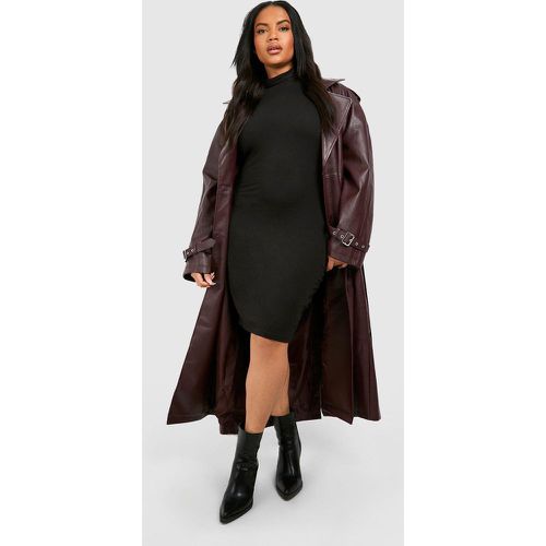 Tubino Plus Size in cotone con collo alto - boohoo - Modalova