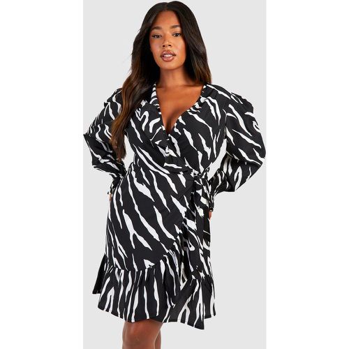 Vestito scaldacuore Plus Size zebrato a maniche lunghe - boohoo - Modalova