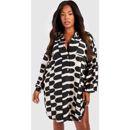 Vestido Camisero Plus Oversize Estampado - boohoo - Modalova