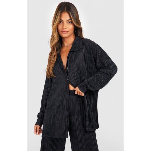 Camicia oversize plissettata in taglio rilassato - boohoo - Modalova