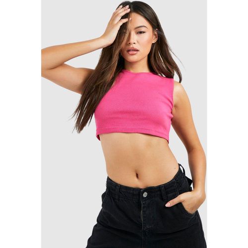 Top Básico De Canalé Con Cuello Alto - boohoo - Modalova