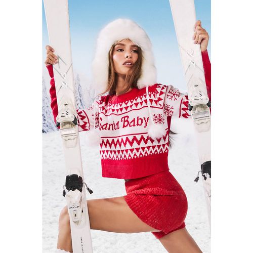 Maglione natalizio corto Santa Baby - boohoo - Modalova