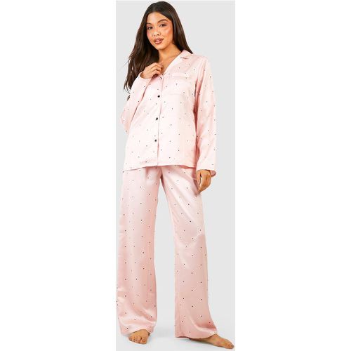 Pijama De Lunares Pequeños Con Botones - boohoo - Modalova