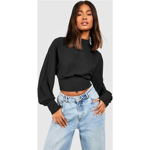 Blusa in tessuto con vita a V e maniche ampie - boohoo - Modalova