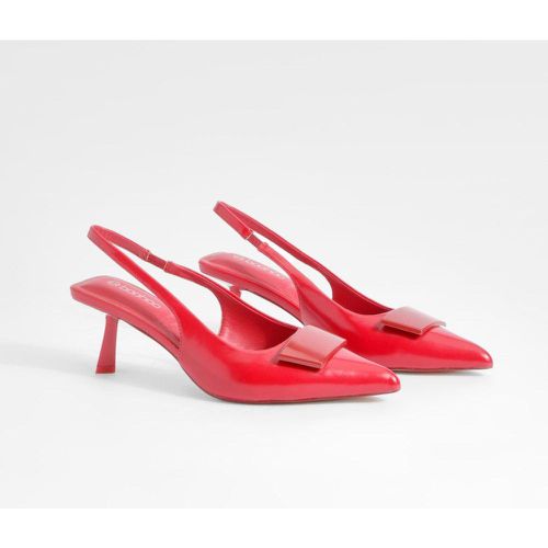 Scarpe con tacco basso a punta e slingback - boohoo - Modalova